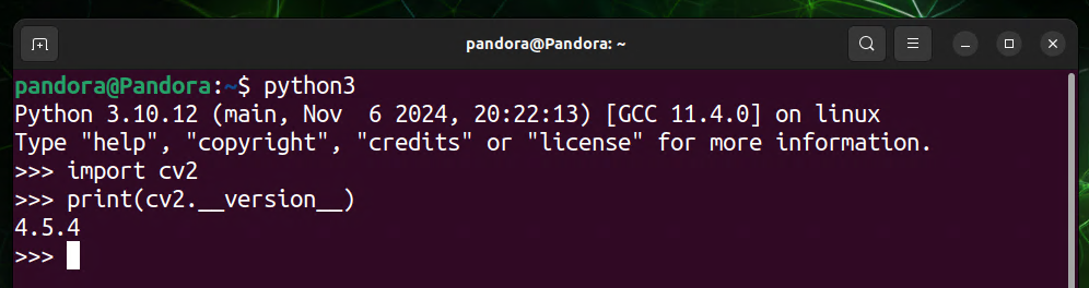 Graphic confirming that OpenCV is successfully installed on the system