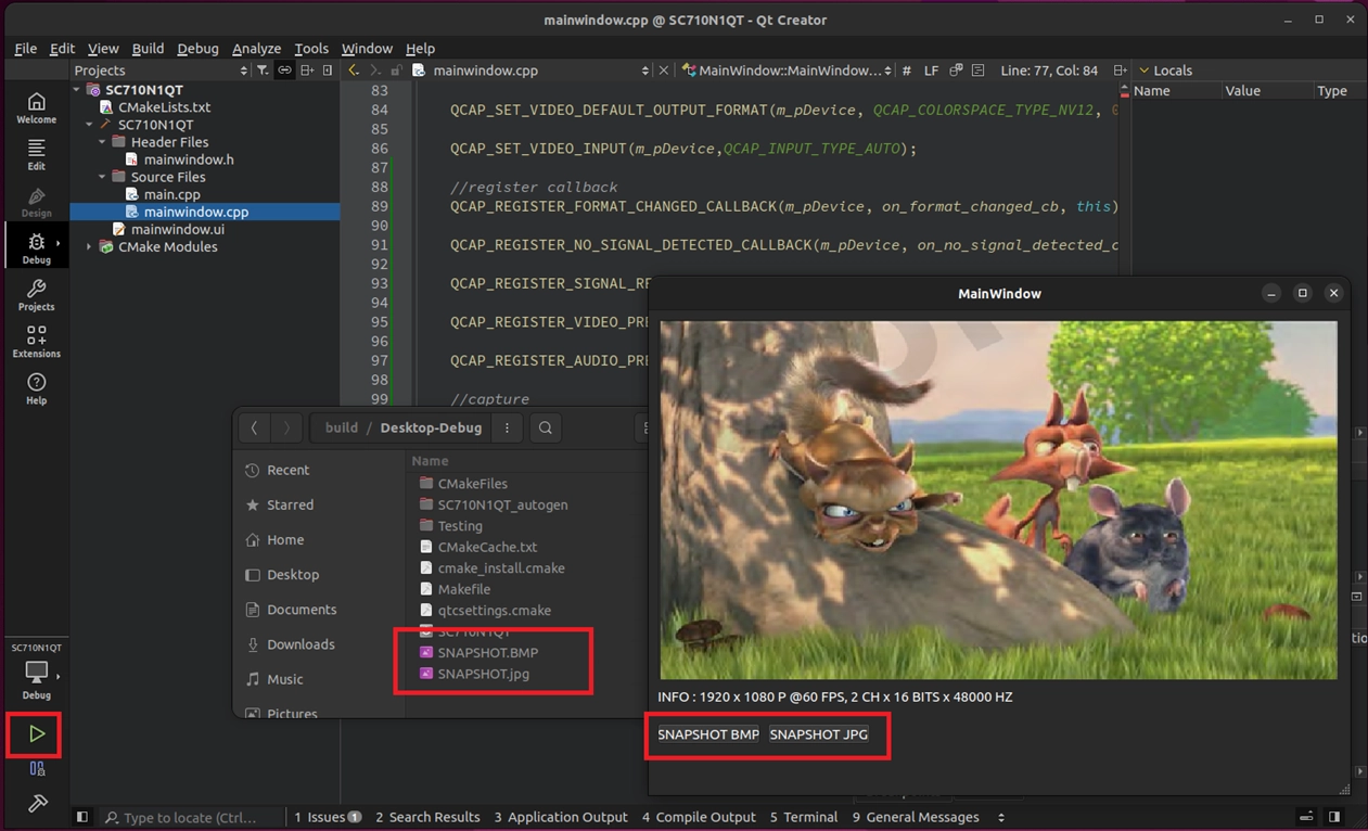 9-5 Callback and Image Snapshot Example